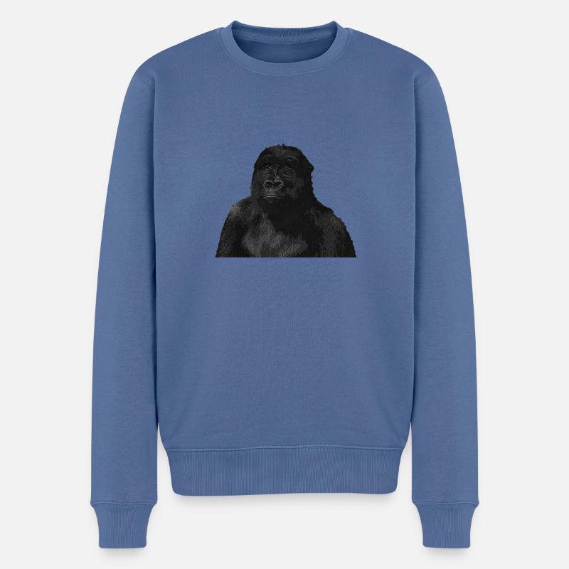 Affe - Männer Premium Bio Pullover - Taubenblau