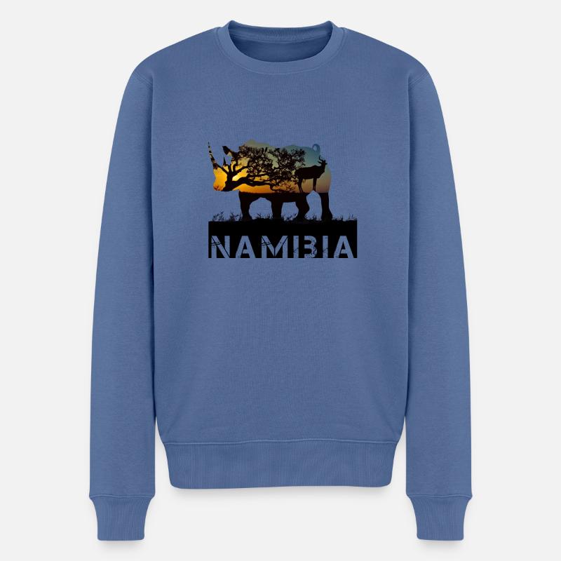 Namibia Rhinocéros - Pull Premium bio Homme - bleu pigeon