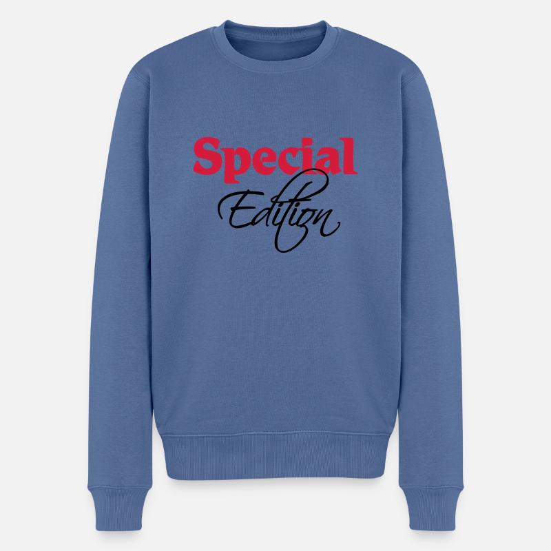 Special Edition - Männer Premium Bio Pullover - Taubenblau