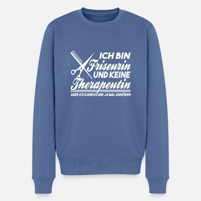 Friseurin Geschenkideen - Männer Premium Bio Pullover - Taubenblau
