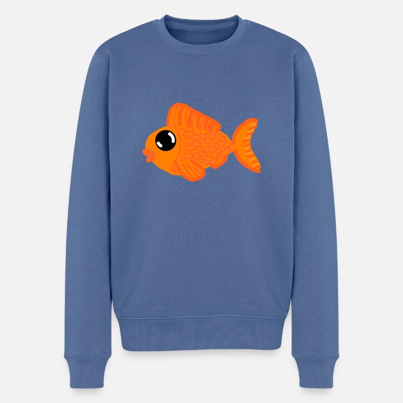 Goldfisch Baby - Männer Premium Bio Pullover - Taubenblau