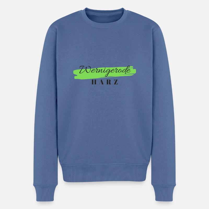 Wernigerode Harz - Männer Premium Bio Pullover - Taubenblau
