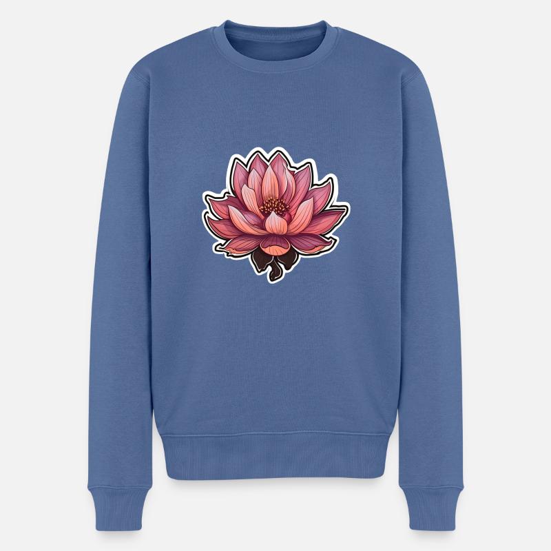 Lotus - Männer Premium Bio Pullover - Taubenblau