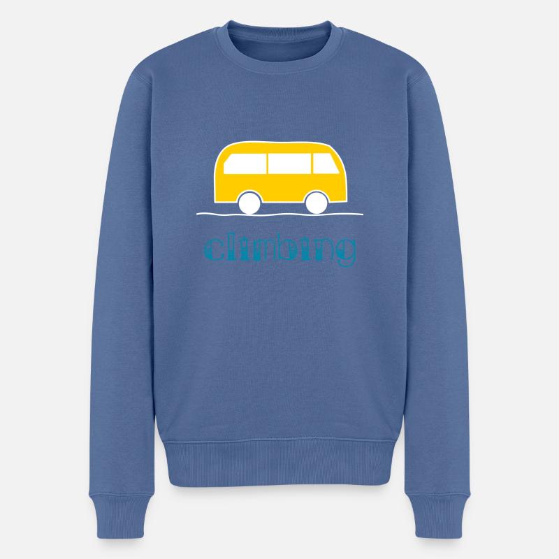 KLETTERN. KLETTERN. VAN. KLETTERN. STEIGEN. - Männer Premium Bio Pullover - Taubenblau