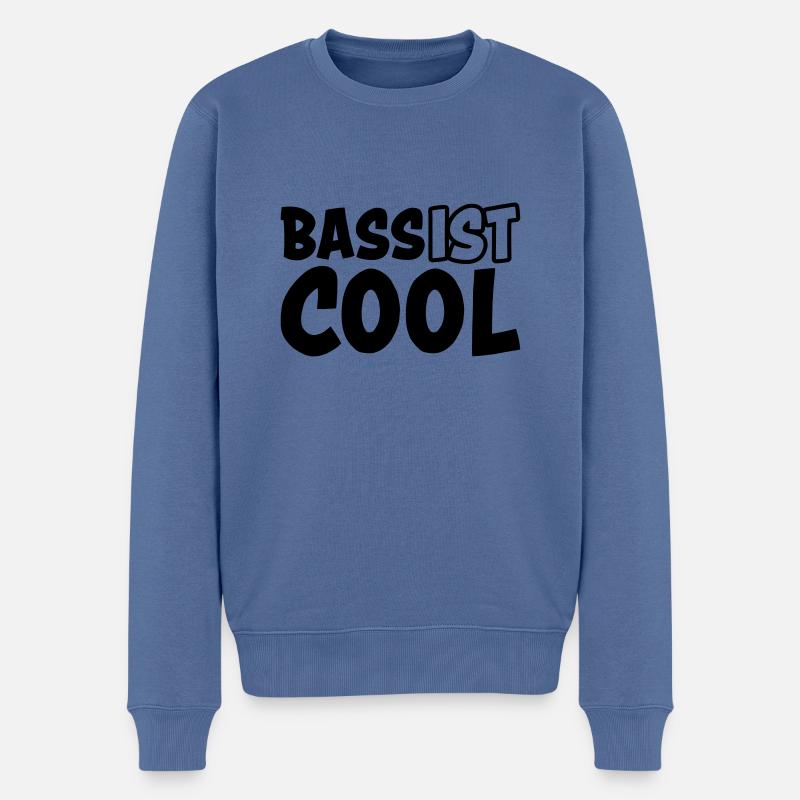 Bass ist cool - Männer Premium Bio Pullover - Taubenblau