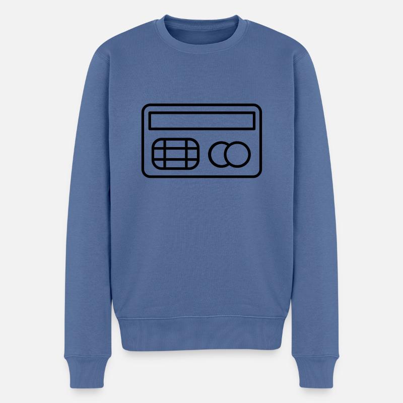 Carte de crédit - Pull Premium bio Homme - bleu pigeon