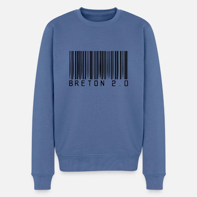 Breton 20 - Männer Premium Bio Pullover - Taubenblau
