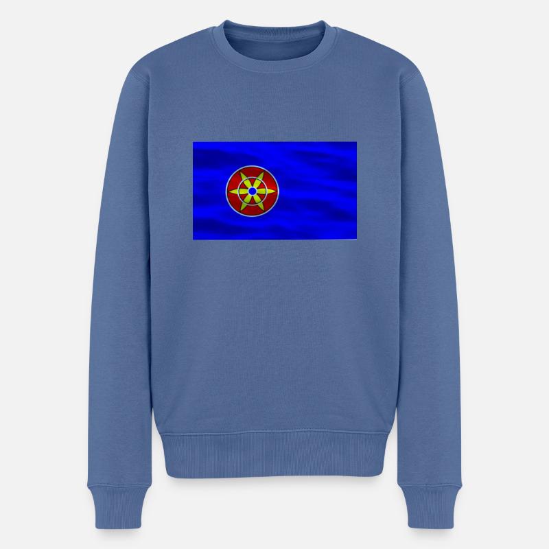Wer Flagge - Männer Premium Bio Pullover - Taubenblau