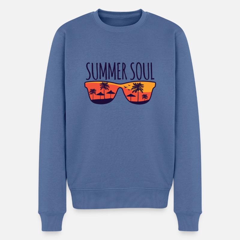 summer soul - Männer Premium Bio Pullover - Taubenblau