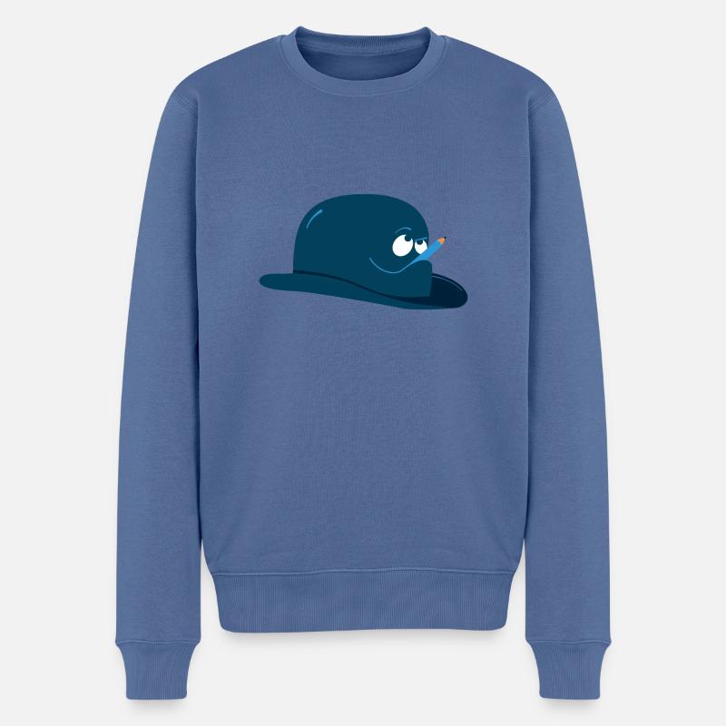 Denkhut - Männer Premium Bio Pullover - Taubenblau