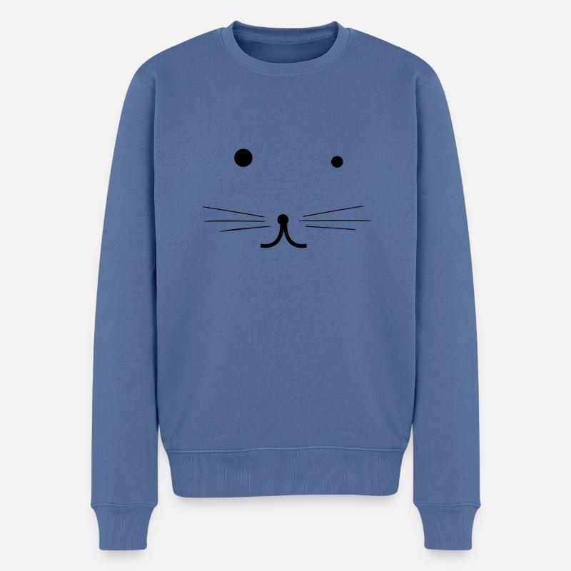 Visage d'animal noir - Pull Premium bio Homme - bleu pigeon