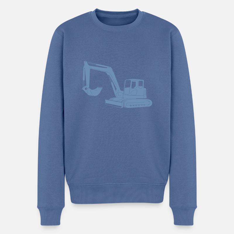 Baggerfahrer Silhouette - Baugeräteführer - Männer Premium Bio Pullover - Taubenblau