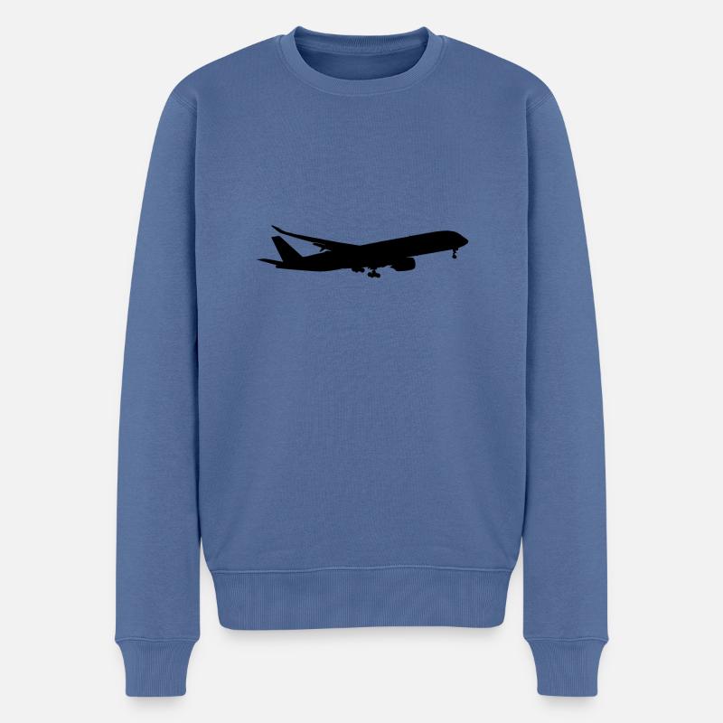A350 XWB Silhouette - Männer Premium Bio Pullover - Taubenblau