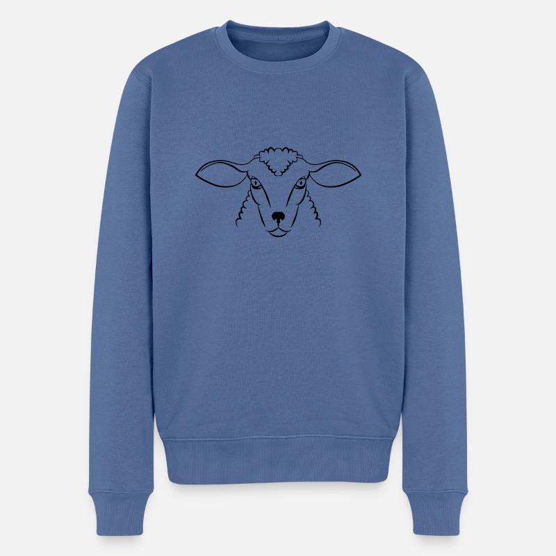 mouton - Pull Premium bio Homme - bleu pigeon