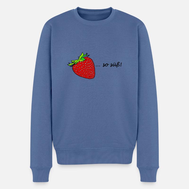 Erdbeere ...soo süß! - Männer Premium Bio Pullover - Taubenblau