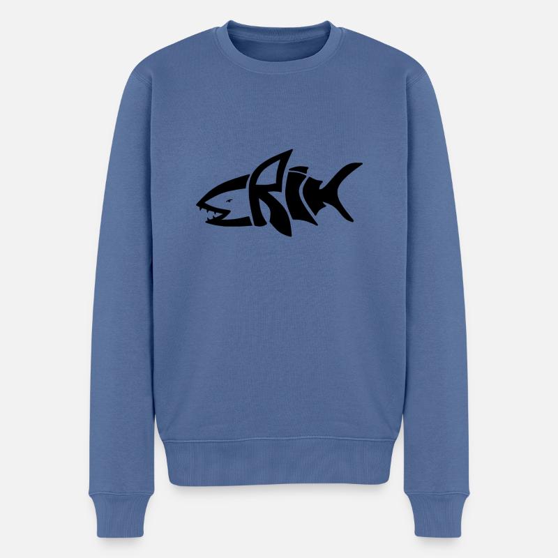 Erik in Hai-Style - Männer Premium Bio Pullover - Taubenblau