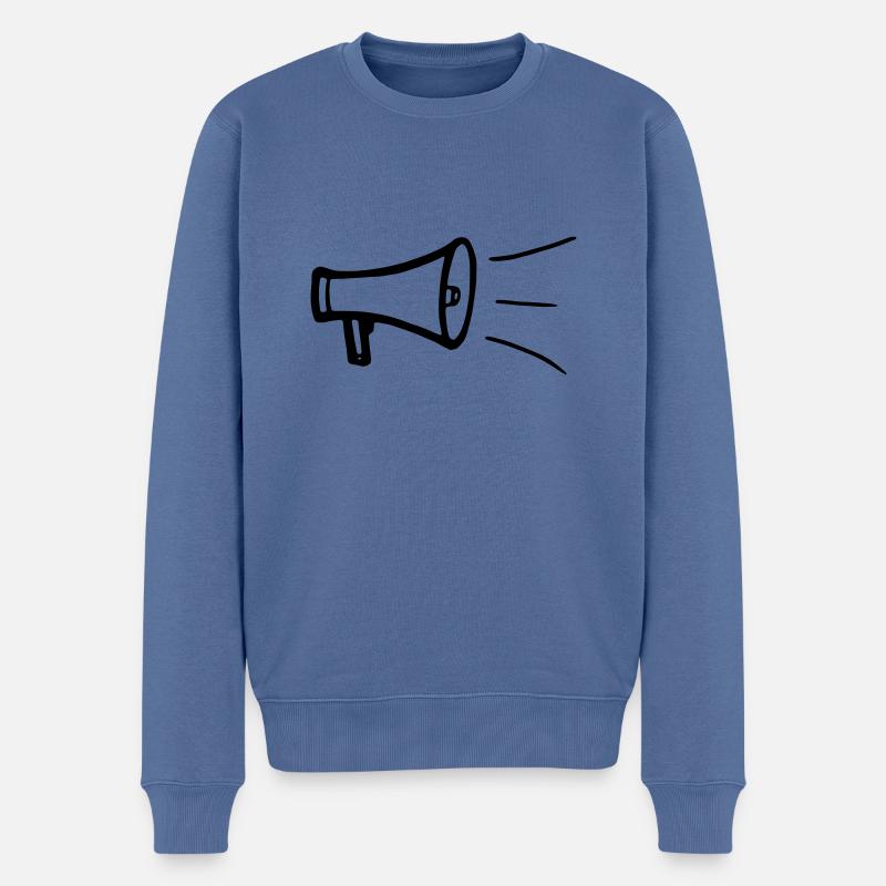 Megaphon - Männer Premium Bio Pullover - Taubenblau