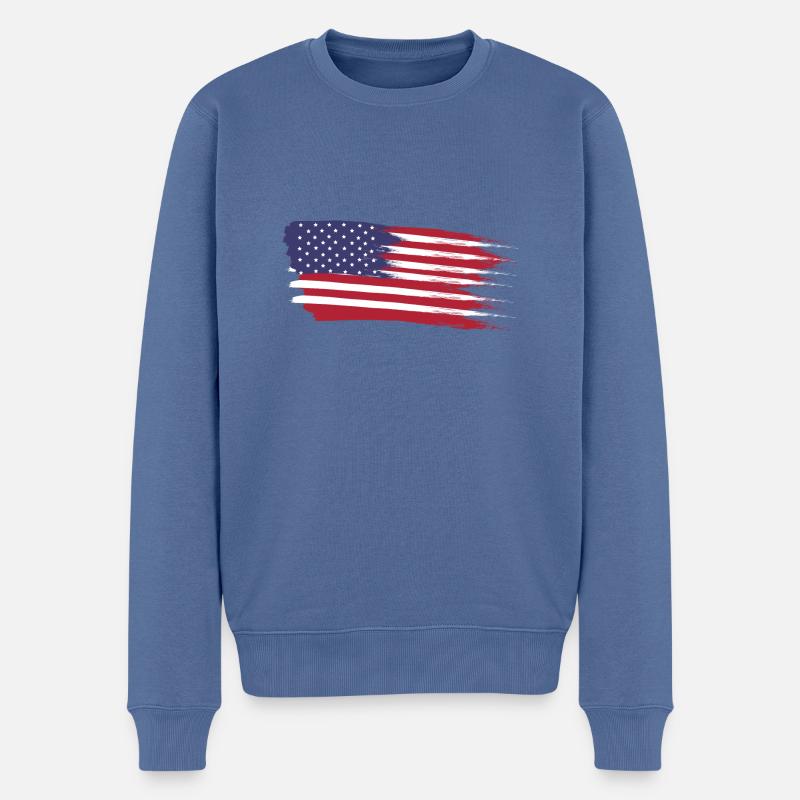 USA flagge - Männer Premium Bio Pullover - Taubenblau