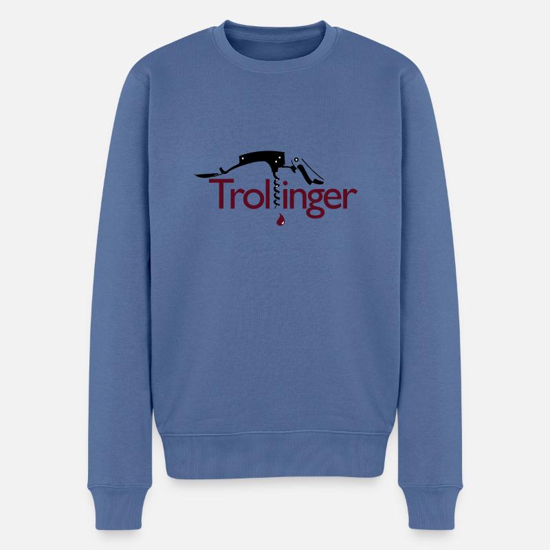 Trollinger - Männer Premium Bio Pullover - Taubenblau