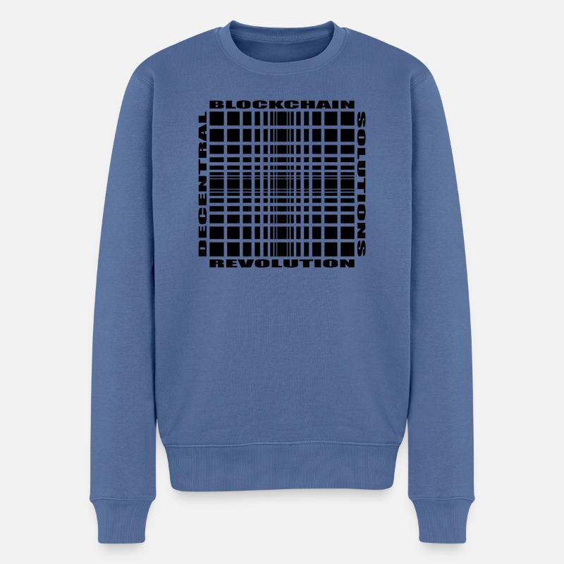 Révolution blockchain, solutions décentralisées - Pull Premium bio Homme - bleu pigeon