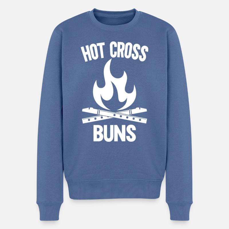 Hot Cross Buns - Pull Premium bio Homme - bleu pigeon