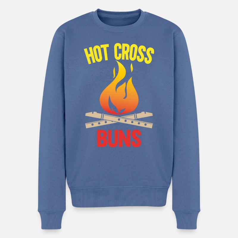 Hot Cross Buns - Pull Premium bio Homme - bleu pigeon