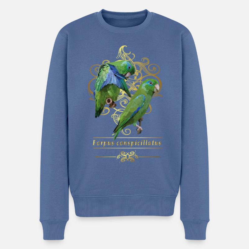 Cotorrita von Brille - Männer Premium Bio Pullover - Taubenblau