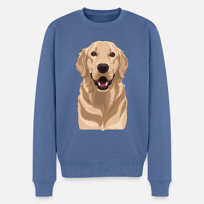 Golden Retriever - Männer Premium Bio Pullover - Taubenblau