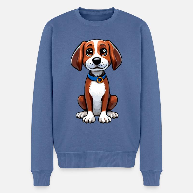 Süßer Hund - Männer Premium Bio Pullover - Taubenblau