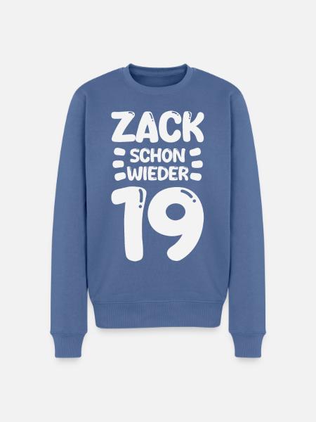 Zack 19 again! Birthday - Men's Premium Organic Jumper - stone blue