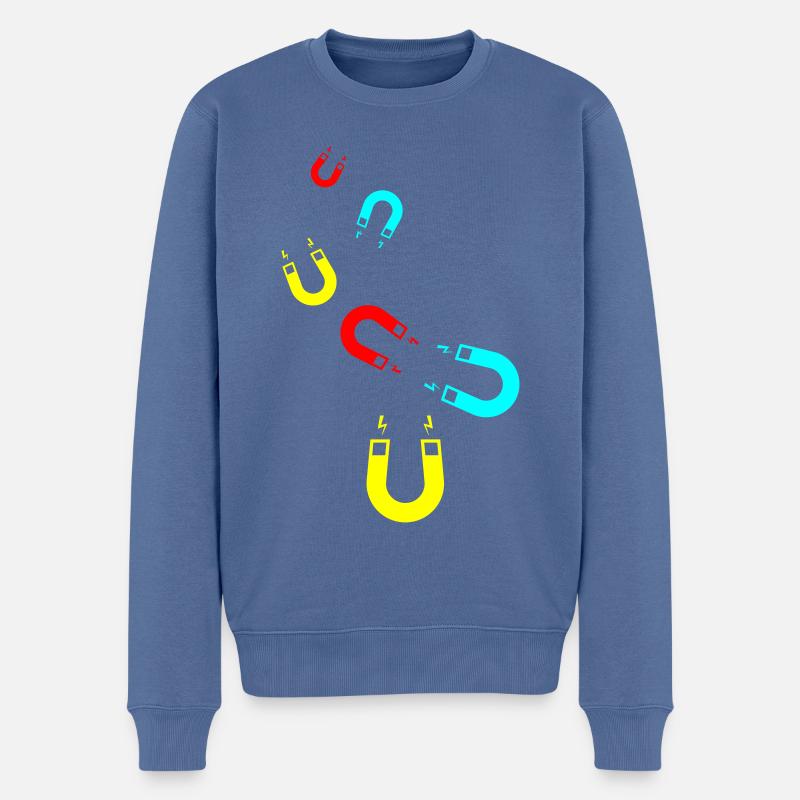 Aimant en fer à cheval - Pull Premium bio Homme - bleu pigeon
