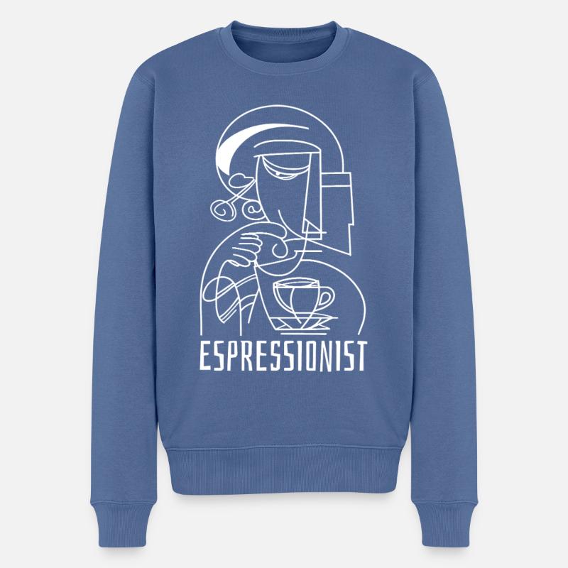 Espressionist - Espresso - Boisson au café - Pull Premium bio Homme - bleu pigeon