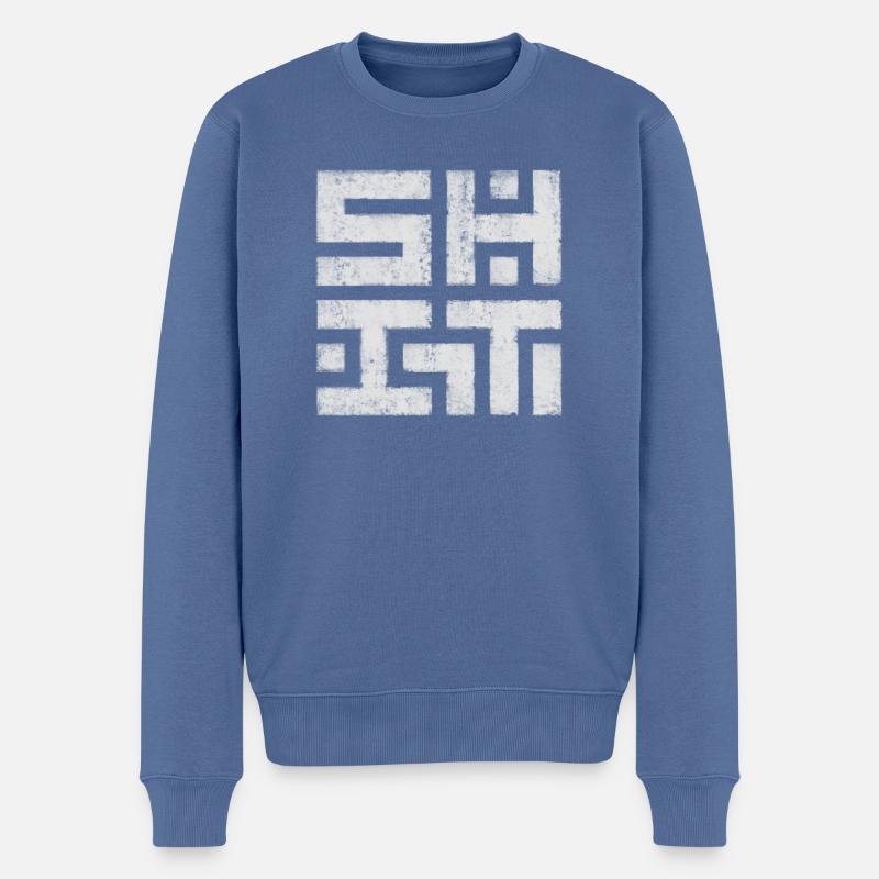 Scheisse - Männer Premium Bio Pullover - Taubenblau