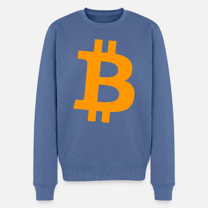 Bitcoin - Männer Premium Bio Pullover - Taubenblau