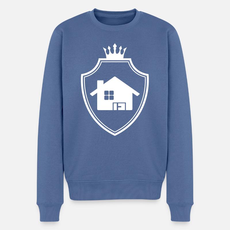 Haus Symbol Wappen - Männer Premium Bio Pullover - Taubenblau