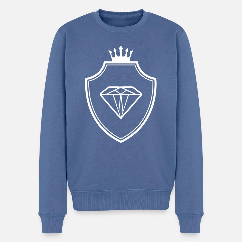 Diamant Symbol Wappen - Männer Premium Bio Pullover - Taubenblau
