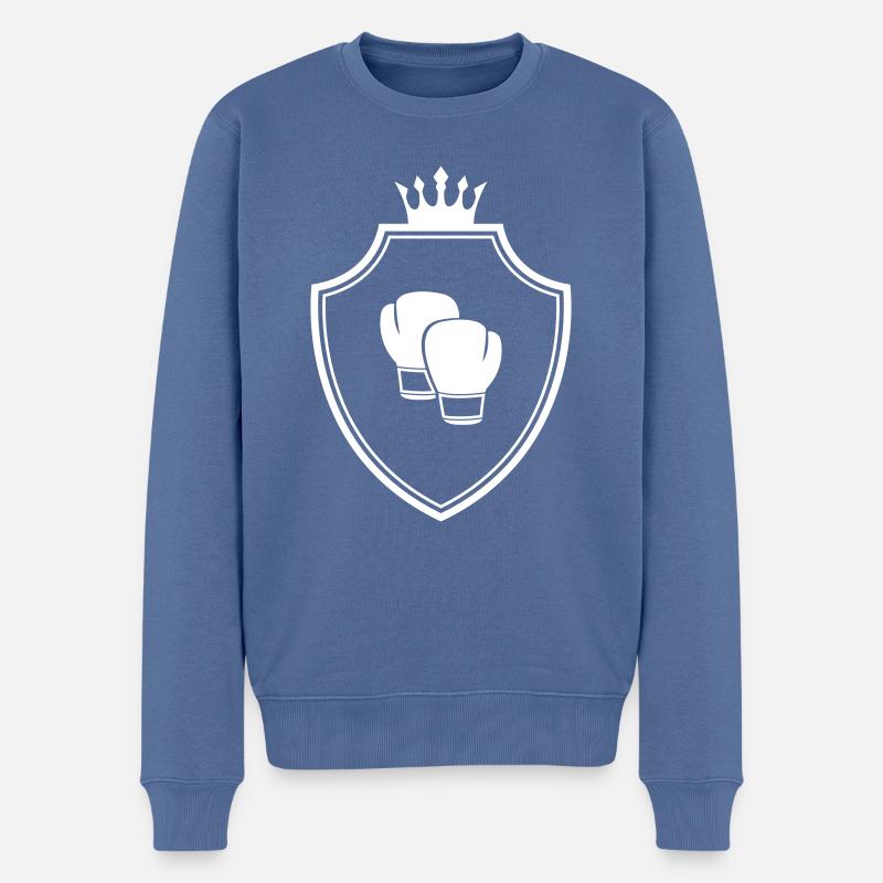 Boxhandschuhe Wappen - Männer Premium Bio Pullover - Taubenblau
