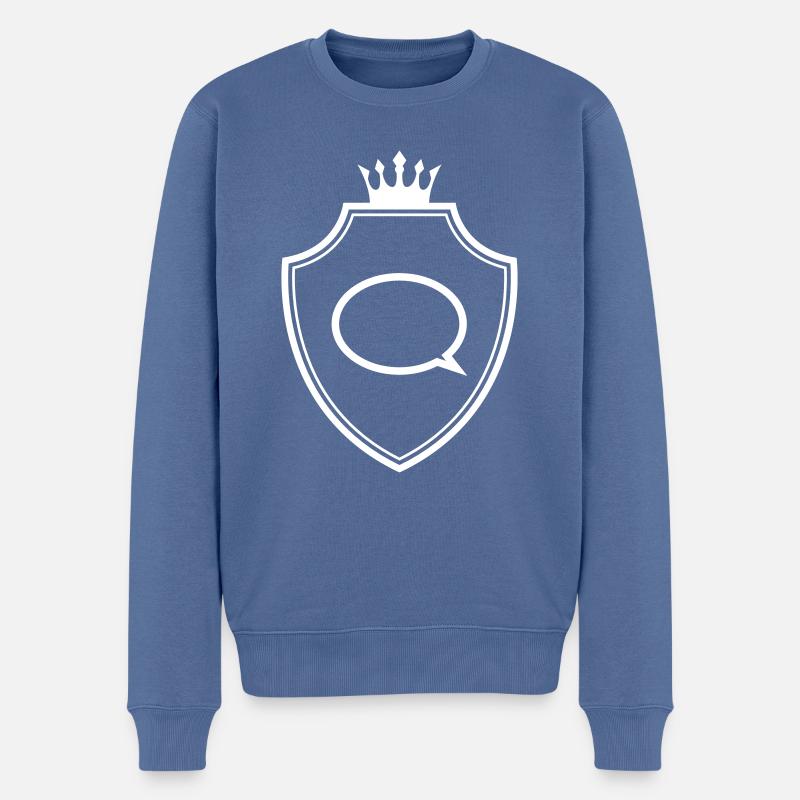 Bulle de parole Armoiries Communication - Pull Premium bio Homme - bleu pigeon