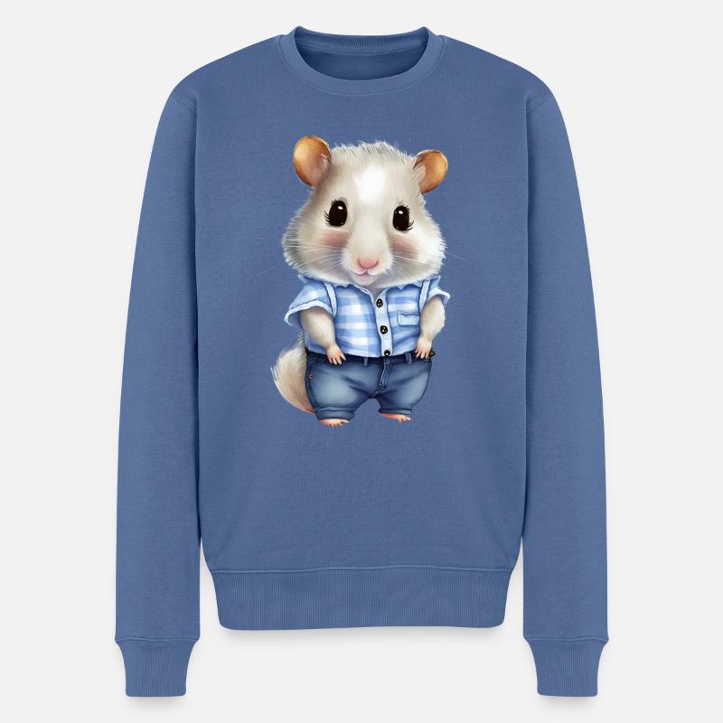 Süßer Hamster - Männer Premium Bio Pullover - Taubenblau
