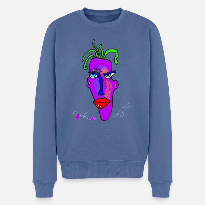 Maske neon - Männer Premium Bio Pullover - Taubenblau