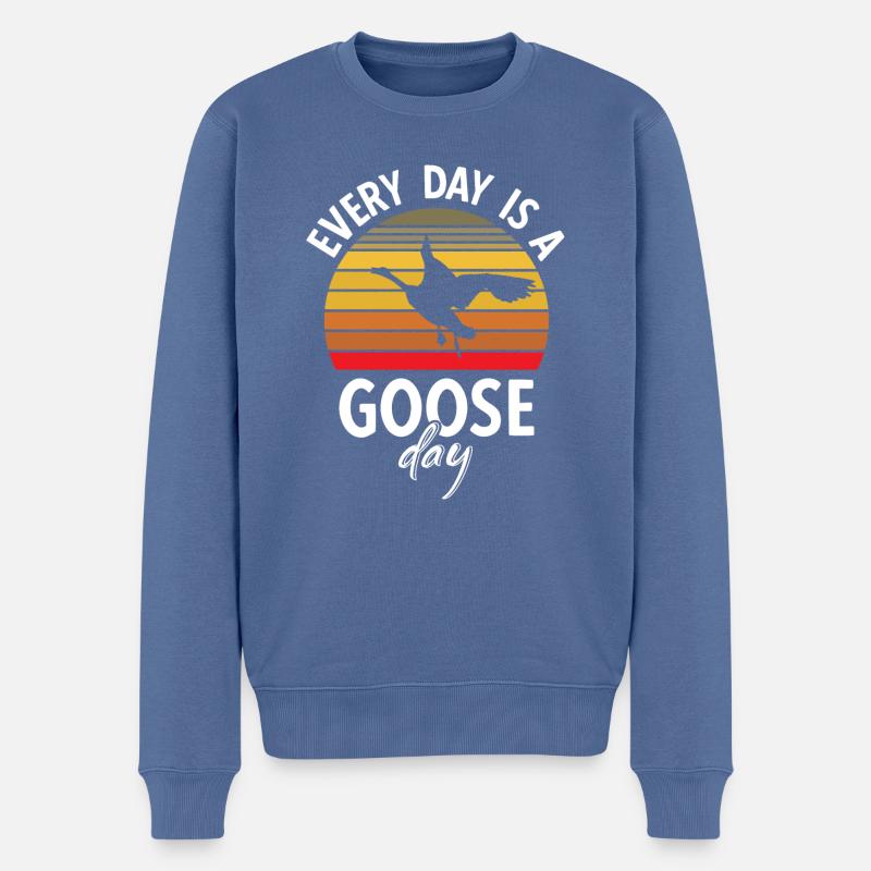 Lustige Gänse Gans Goose Vintage Silly Goose - Männer Premium Bio Pullover - Taubenblau