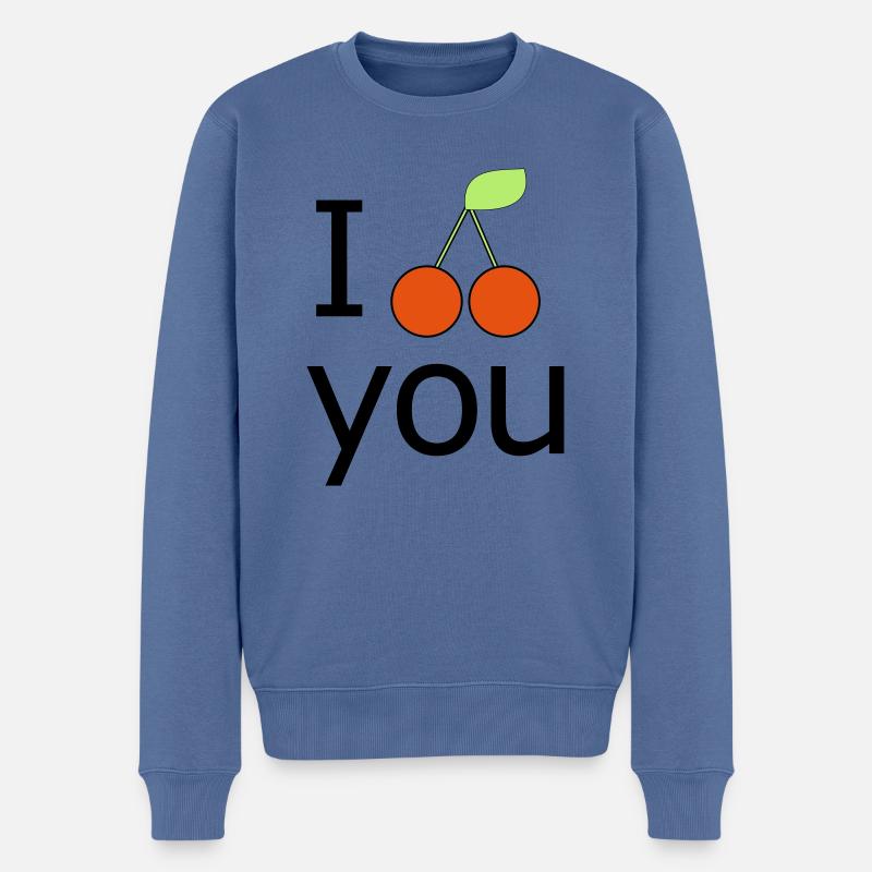 Kirschen Kirsche Cherry - Frutcht Obst - Comic you - Männer Premium Bio Pullover - Taubenblau
