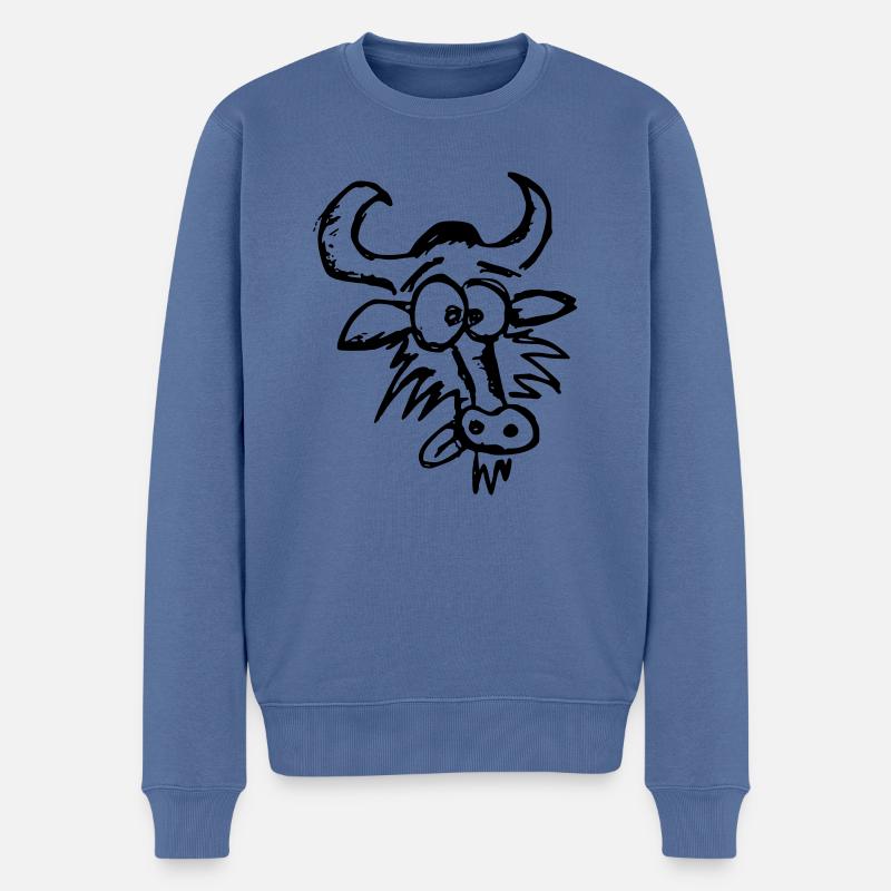 GNU 001 - Pull Premium bio Homme - bleu pigeon