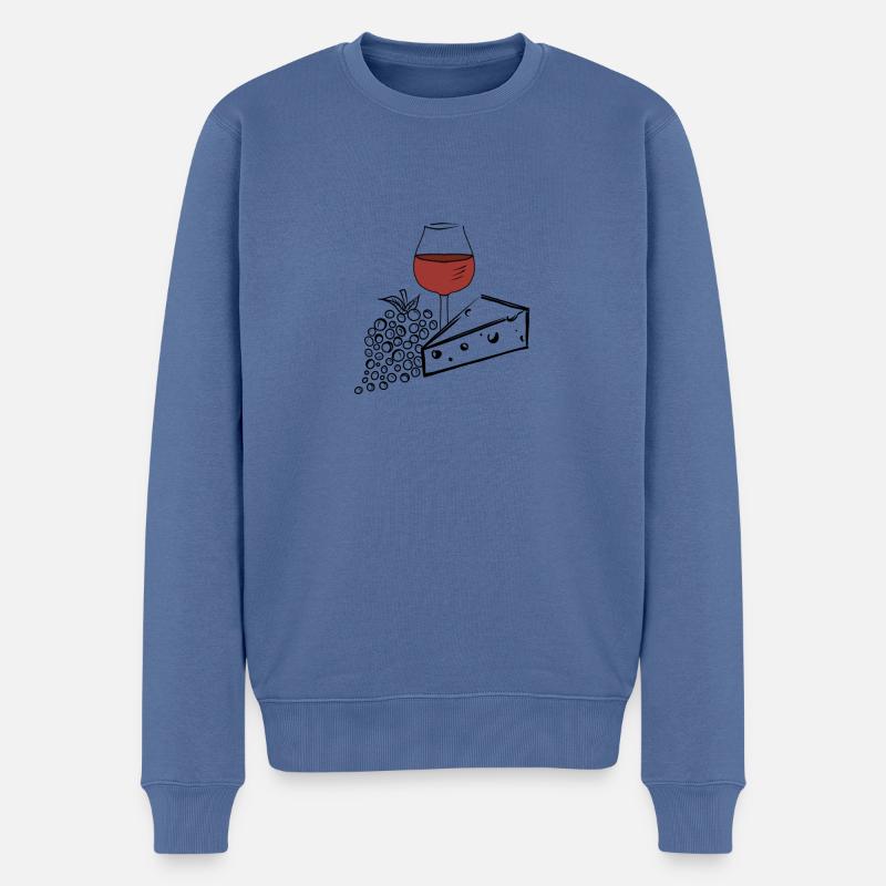 Käse Traube Wein - Männer Premium Bio Pullover - Taubenblau