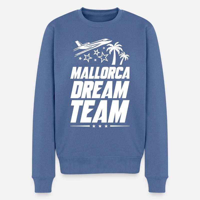 Mallorca Dream Team - Männer Premium Bio Pullover - Taubenblau