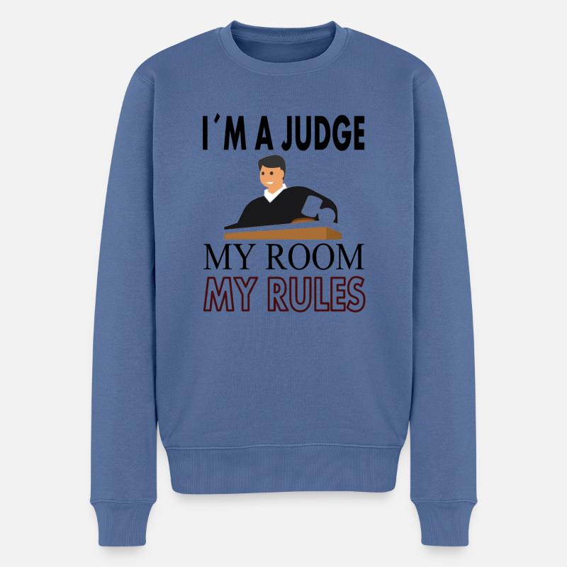 Richter Spruch stolze Richterin Gericht Geschenk - Männer Premium Bio Pullover - Taubenblau