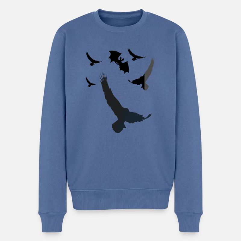 Vögel Vogel Raben Fledermaus schwarze Vogelart - Männer Premium Bio Pullover - Taubenblau