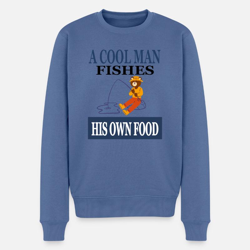 Pêcheur Pêche Poisson Idée Cadeau - Pull Premium bio Homme - bleu pigeon
