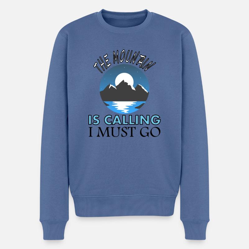 Alpinistes randonnée Wall Climber Gift - Pull Premium bio Homme - bleu pigeon