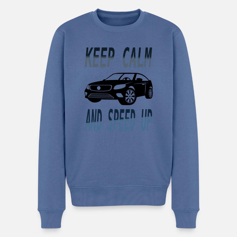 Fahrzeug Auto Rennfahrer Rennwagen Geschenkidee - Männer Premium Bio Pullover - Taubenblau